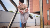 【锐度主张】嫣儿 时装恨天高 在步行街后手缚单腿吊